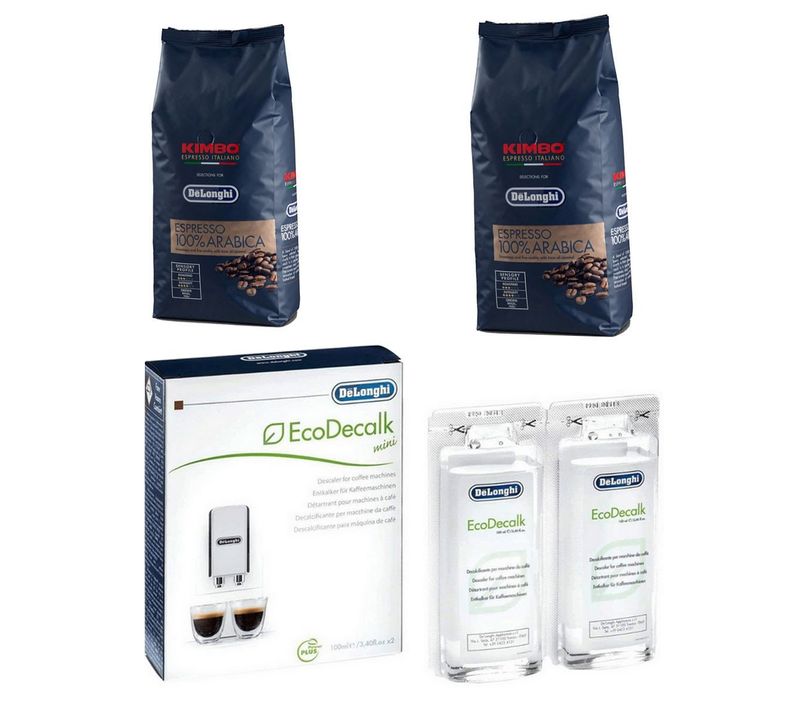 Lot De 2 Paquets Café En Grains Kimbo Arabica 1kg Et 1 Détartrant Cafetière, Machine à Café 55132152