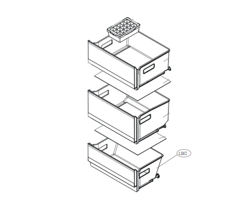 Tiroir Inférieur (partie Congélateur) Frigo, Réfrigérateur, Congélateur Ajp75654406 Lg