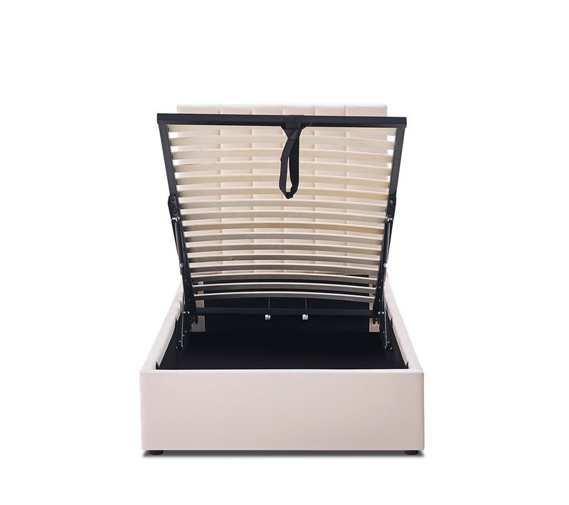 Lit Coffre Giulia Velours Beige 90x190 Cm