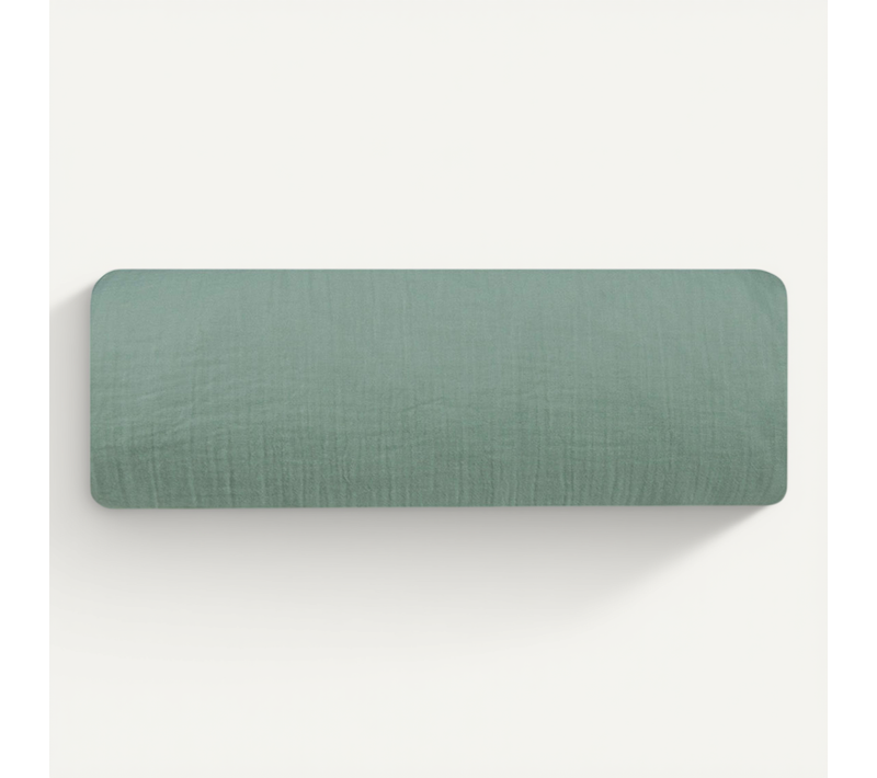 Drap - Housse Gaze De Coton Vert Sauge 90x190 Cm