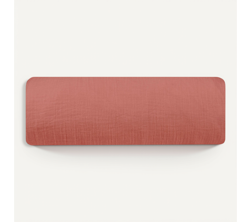 Drap - Housse Gaze De Coton Teracotta 90x190 Cm