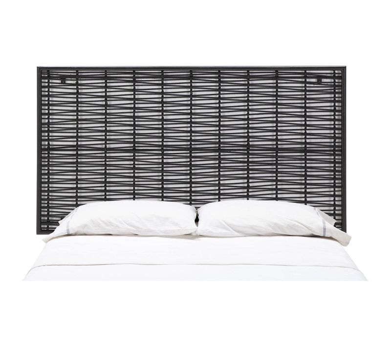 Tête De Lit 160x3x90 Métal/osier Noir