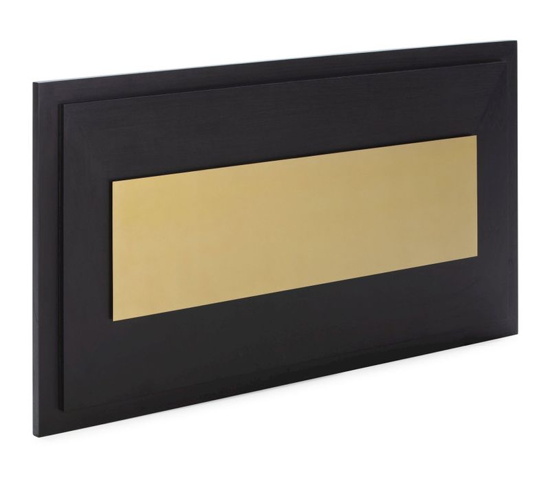 Tête De Lit 160x8x90 Bois Noir/métal Doré