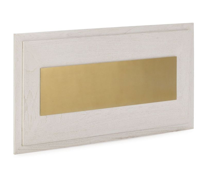 Tête De Lit 160x8x90 Bois Blanc/métal Doré