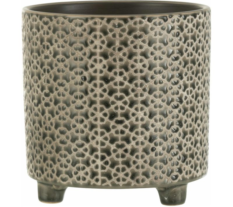 Cache-pot Gris Céramique 16,5x16,5x16,5cm