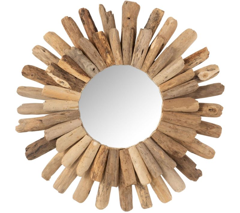 Miroir Mural Bois Clair Bois 52x5x52cm