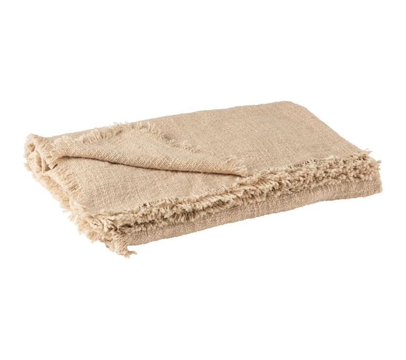 Plaid Beige Coton 130x170x1cm