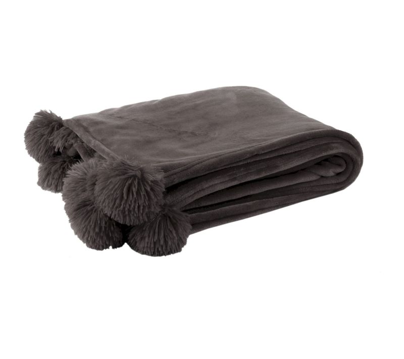 Plaid Gris Polyester 176x128x1cm