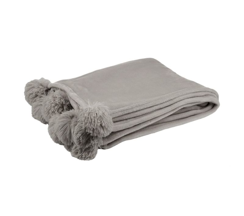 Plaid Gris Polyester 176x128x1cm