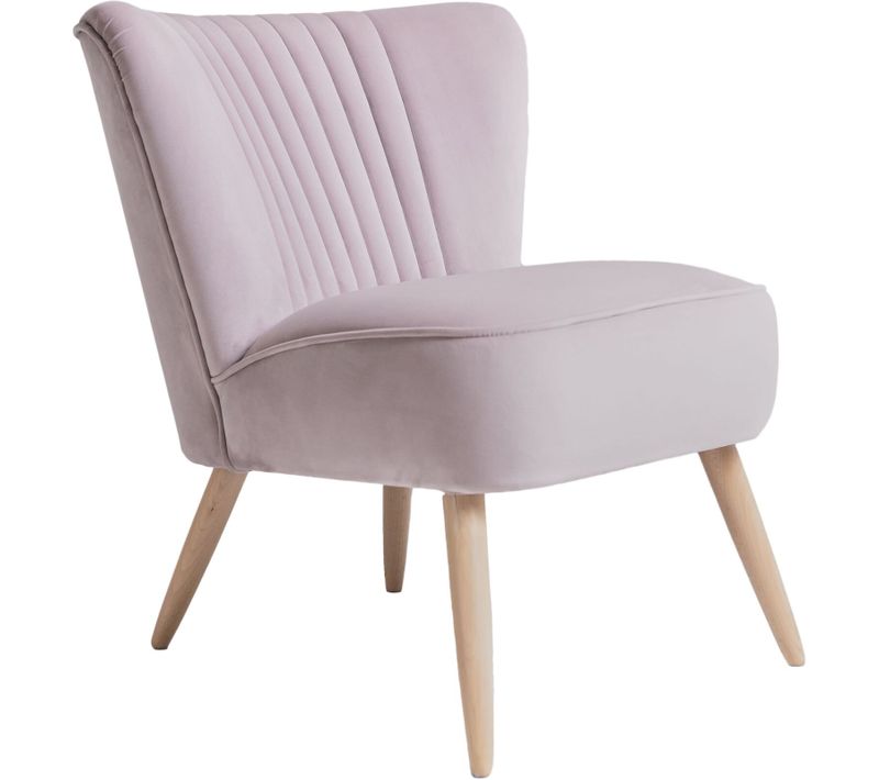 Fauteuil Tissu Rose 60x51x65cm
