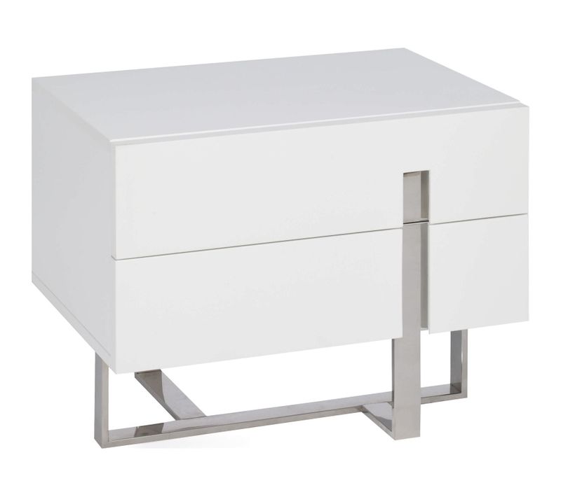 Table De Nuit Bois Blanc 60x42x45cm