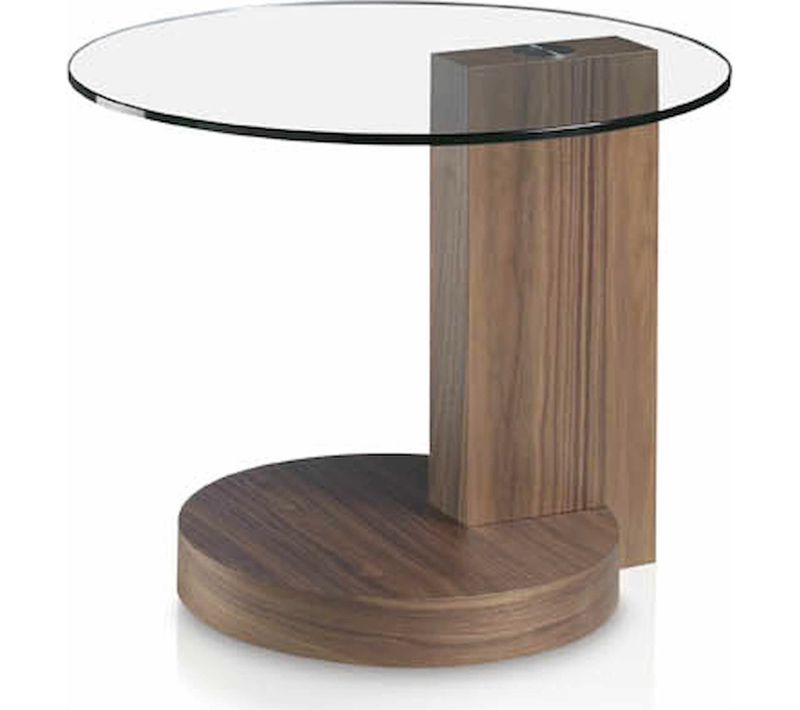 Table D’appoint Verre Bois Foncé 60x60x48cm