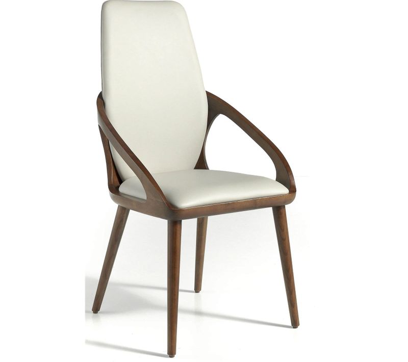 Chaise Simili-cuir Beige 52x62x100cm