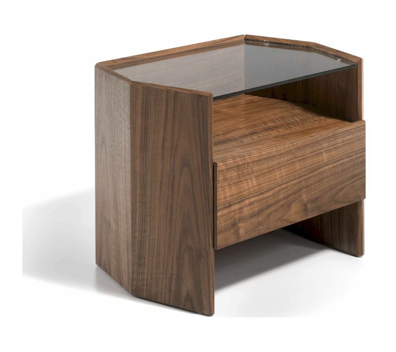 Table De Chevet Bois Foncé 65x45x50cm