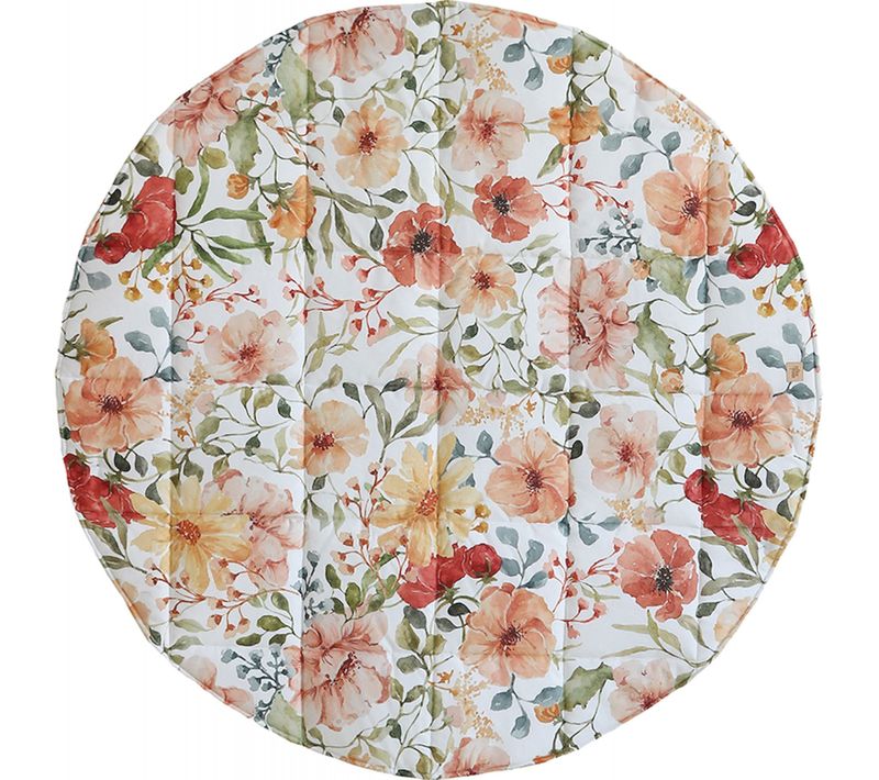 Tapis De Sol Molletonné Bébé Rond Beige 120x120x3cm