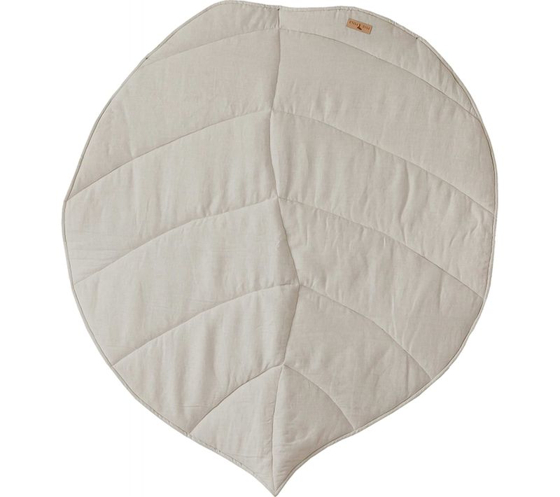 Tapis De Sol Molletonné Bébé Feuille Beige 120x110x3cm