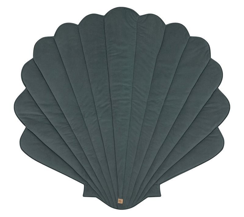 Tapis De Sol Molletonné Bébé Coquillage Gris 115x110x3cm