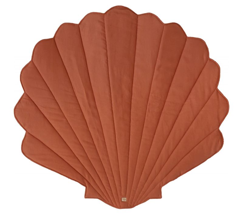 Tapis De Sol Molletonné Bébé Coquillage Orange 115x110x3cm