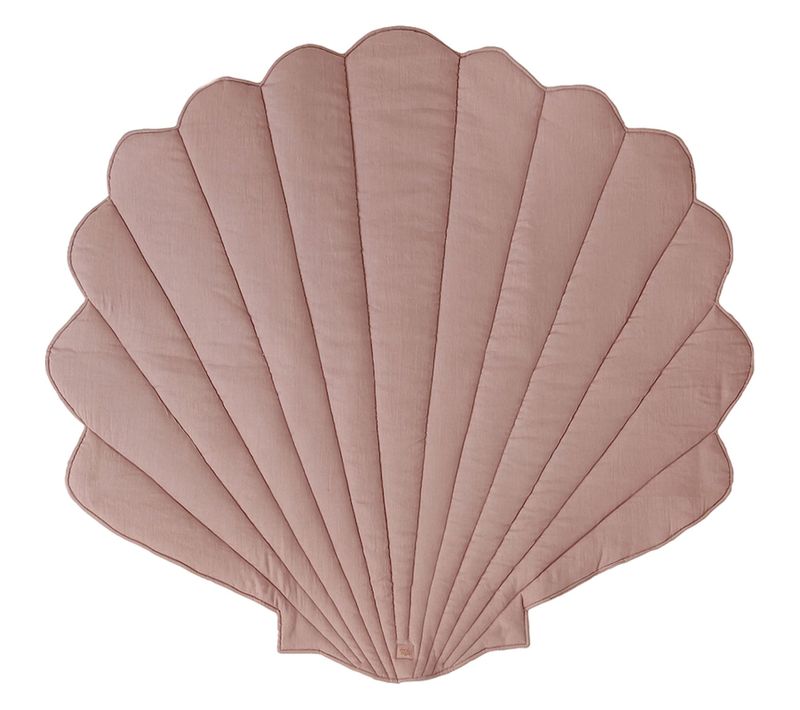 Tapis De Sol Molletonné Bébé Coquillage Rose 115x110x3cm