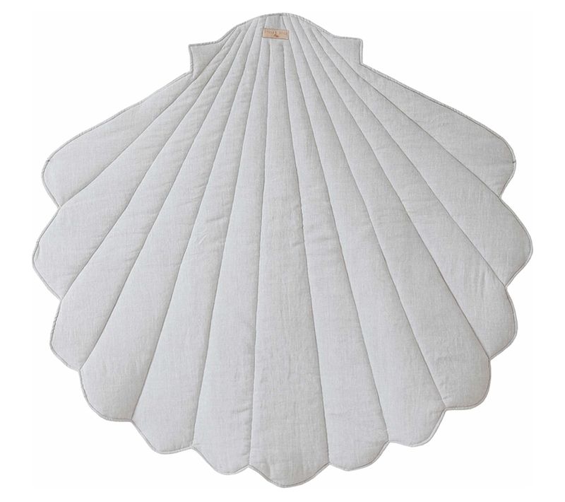 Tapis De Sol Molletonné Bébé Coquillage Beige 115x110x3cm
