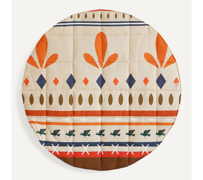 Tapis De Sol Molletonné Bébé Rond Beige 120x120x3cm