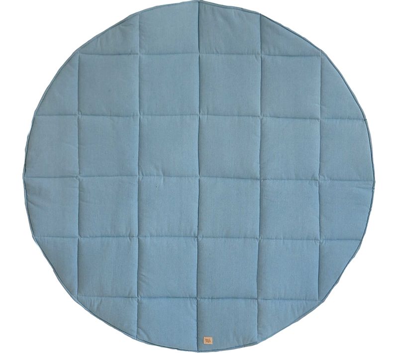 Tapis De Sol Molletonné Bébé Rond Bleu 120x120x3cm