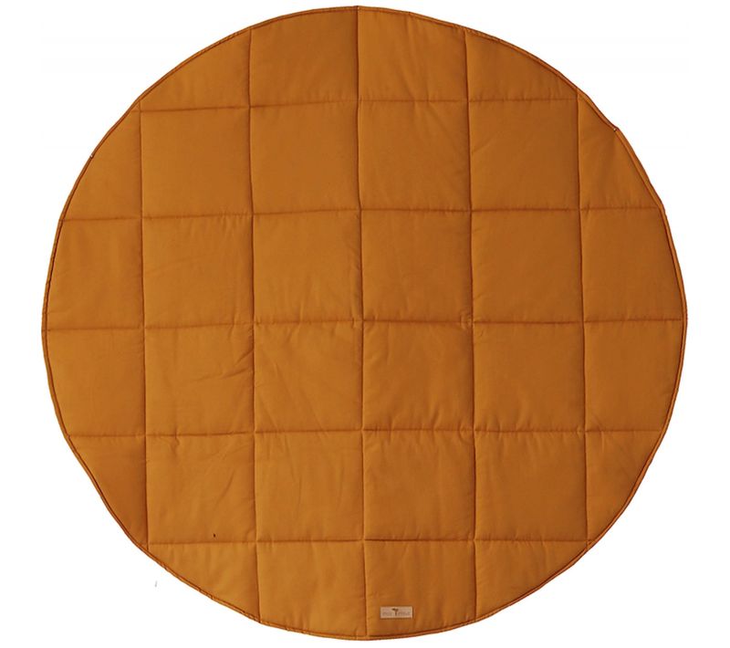 Tapis De Sol Molletonné Bébé Rond Orange 120x120x3cm