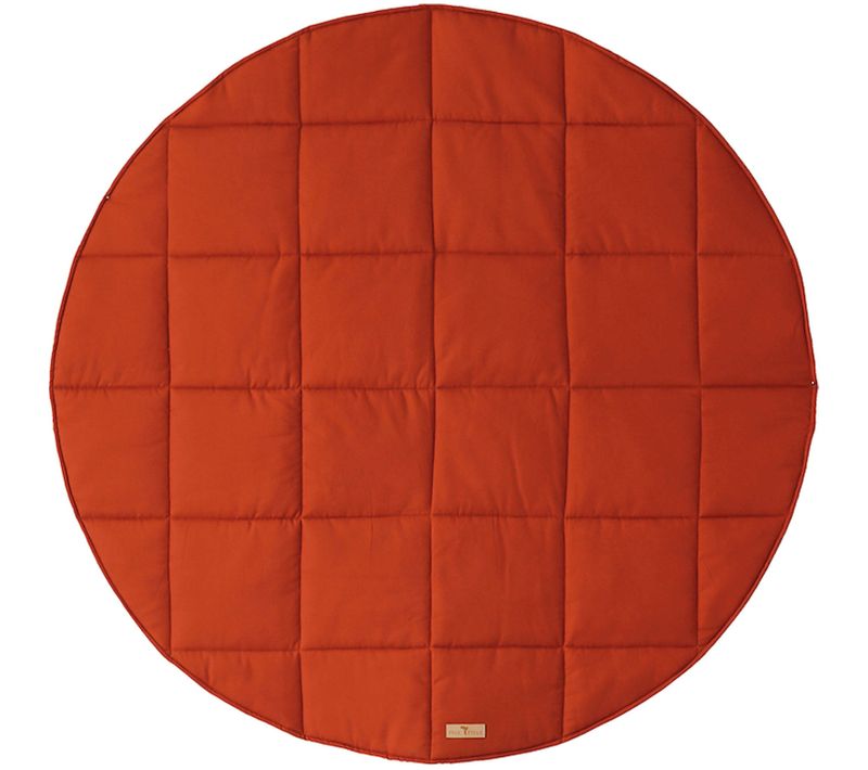 Tapis De Sol Molletonné Bébé Rond Rouge 120x120x3cm