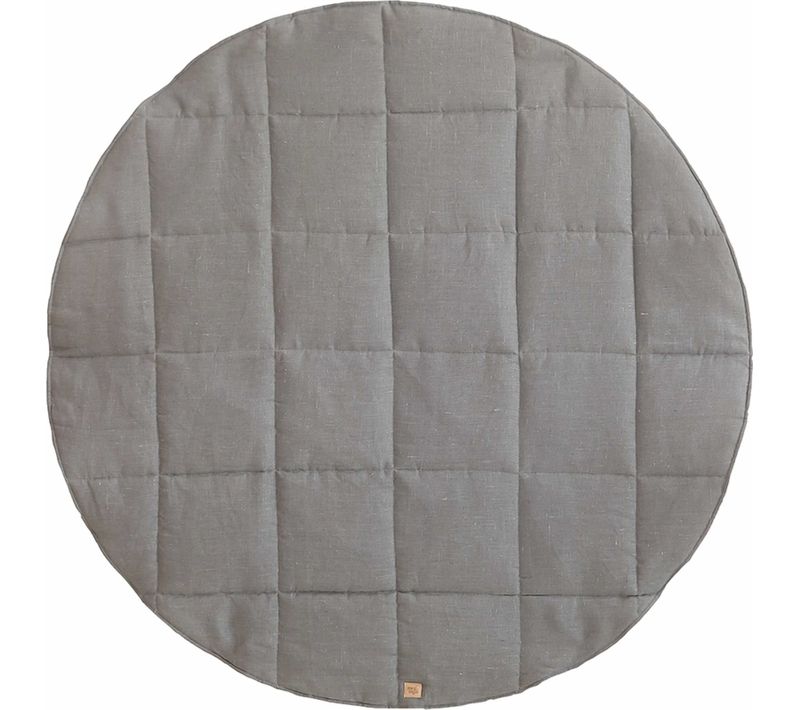 Tapis De Sol Molletonné Bébé Rond Gris 120x120x3cm