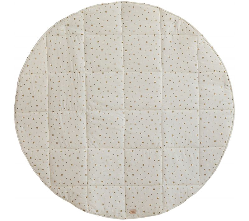 Tapis De Sol Molletonné Bébé Rond Beige 120x120x3cm