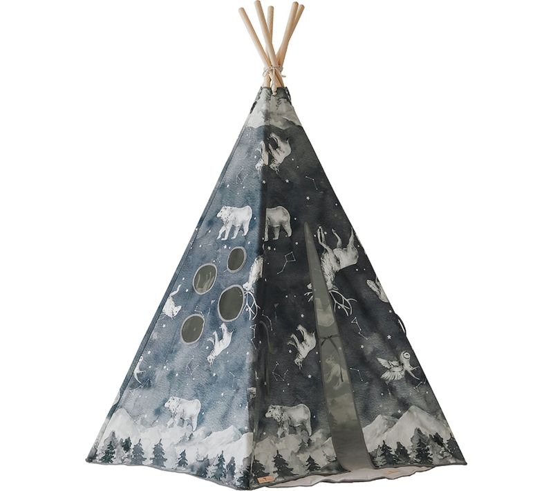 Tente Teepee Enfant Bleu 120x130x180cm