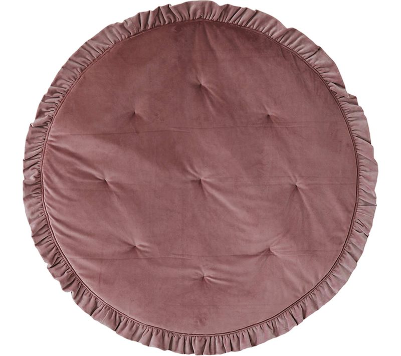 Tapis De Sol Molletonné Bébé Rond Rose 110x110x3cm