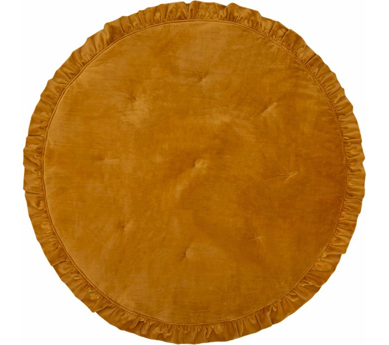 Tapis De Sol Molletonné Bébé Rond Jaune 110x110x3cm