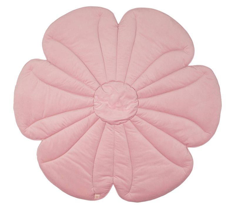 Tapis De Sol Molletonné Bébé Fleurs Rose 110x110x3cm