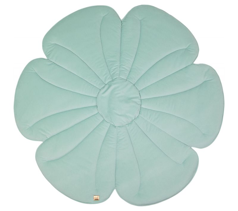 Tapis De Sol Molletonné Bébé Fleurs Vert 110x110x3cm