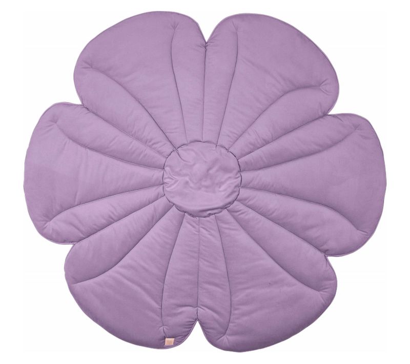 Tapis De Sol Molletonné Bébé Fleurs Violet 110x110x3cm