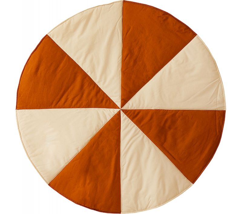 Tapis De Sol Molletonné Bébé Rond Marron 120x120x3cm