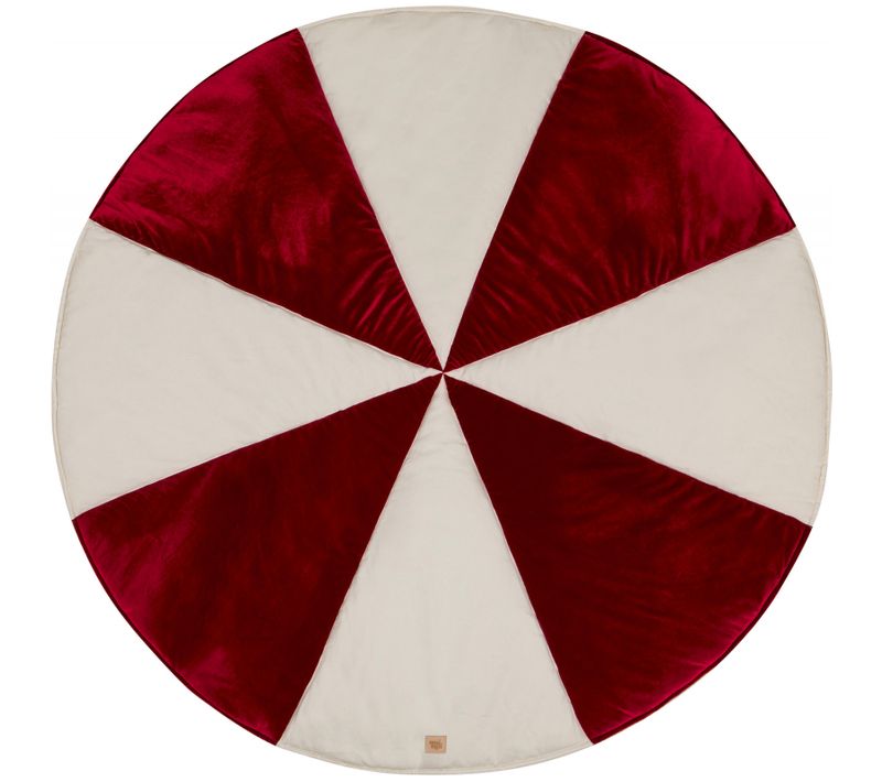 Tapis De Sol Molletonné Bébé Rond Rouge 120x120x3cm