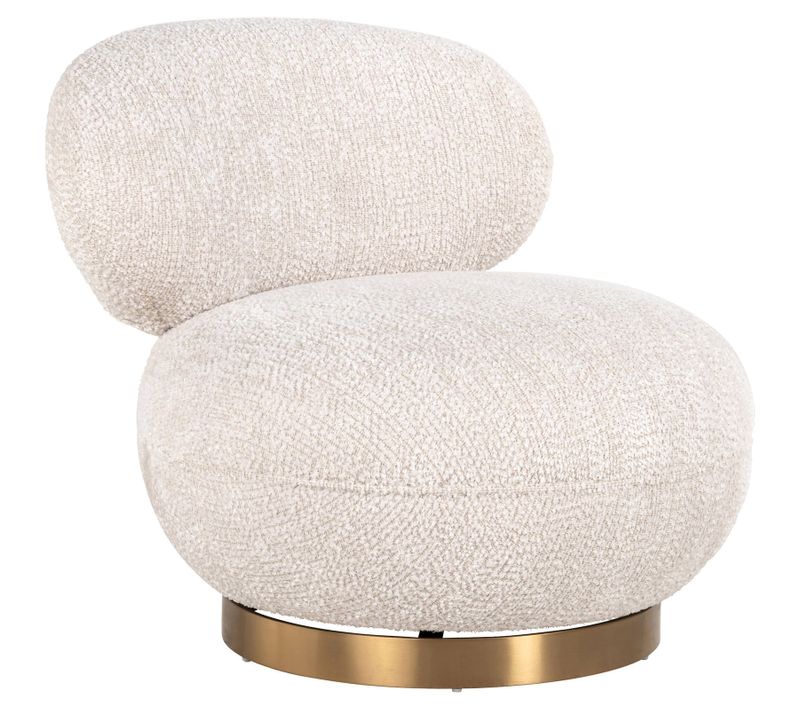 Fauteuil Pivotant Crème Jace Confort Luxe Richmond