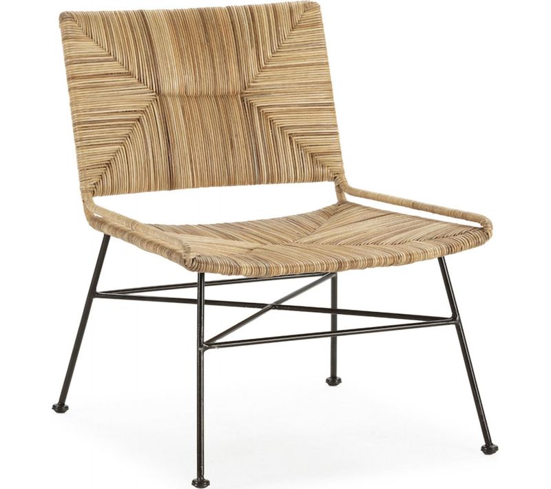 Chaise Détente Osier et Métal Élégante