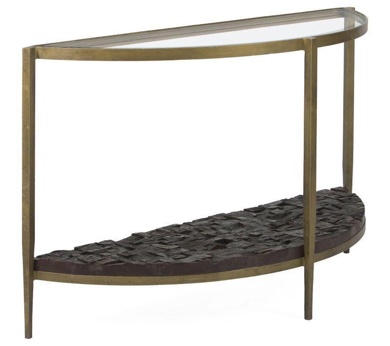 Console Élégante Verre et Métal Doré Unique