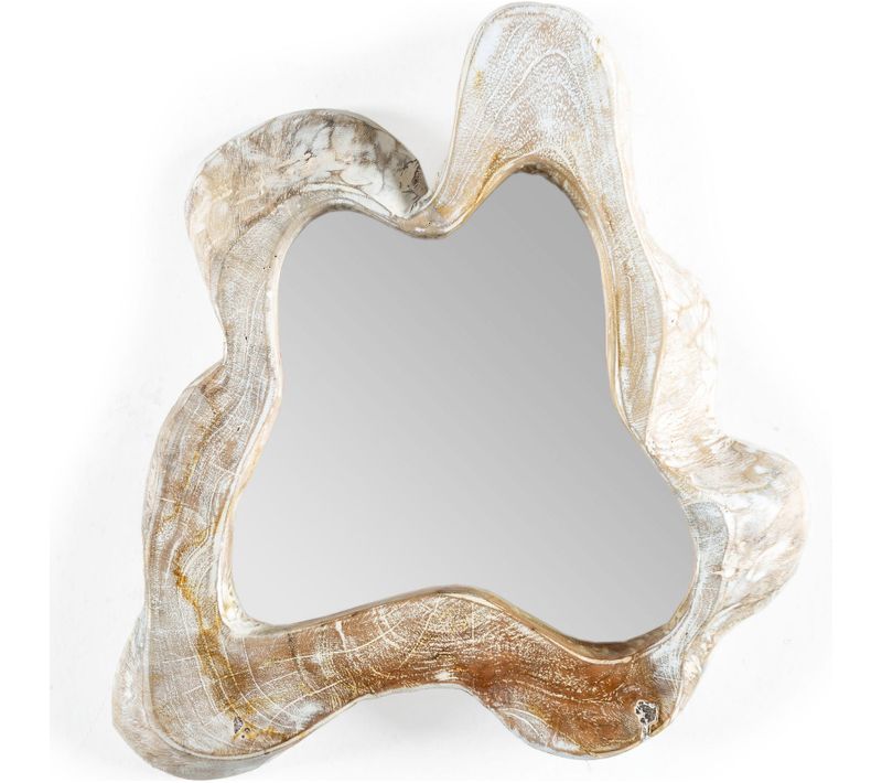 Miroir élégant En Teck Blanc Lavage