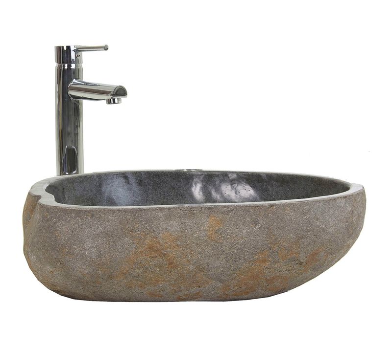 Lavabo Élégant Tauro Pierre Beige Contemporain