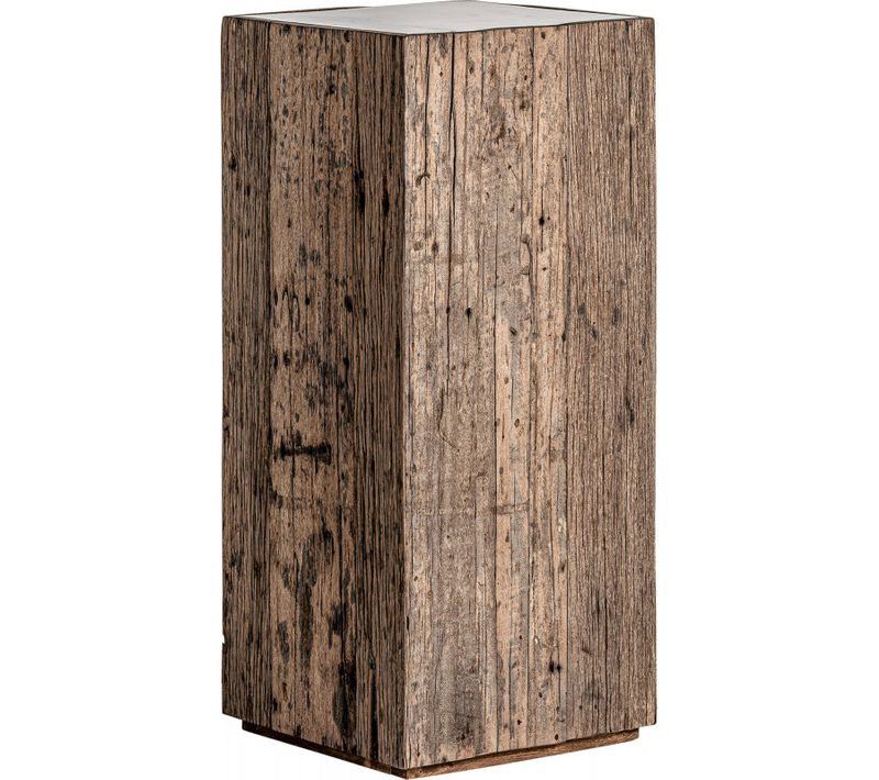 Table D'appoint En Pin Recyclé Et Marbre