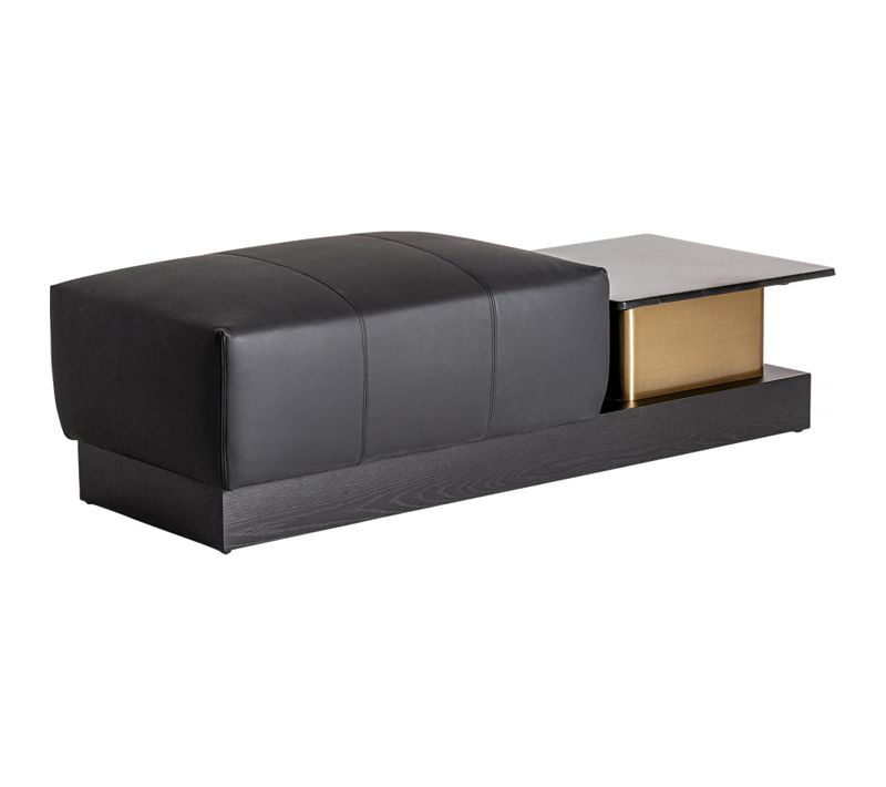 Table Basse Élégante Traun En Chêne Et doré