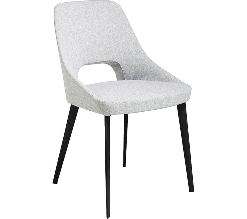 Chaise Design Tissu Blanc Et Pieds Noirs Angel Cerda