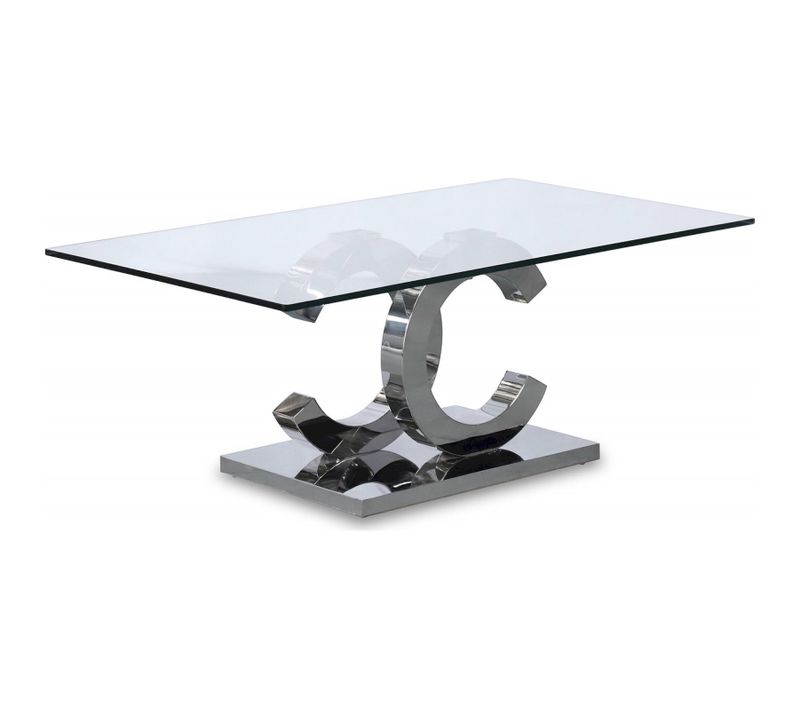 Table Basse Élégance Moderne En Verre Pour Salon