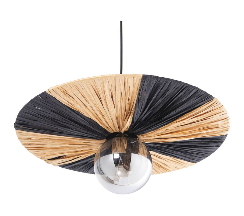 Suspension Chic En Raphia Avec Finitions Métal