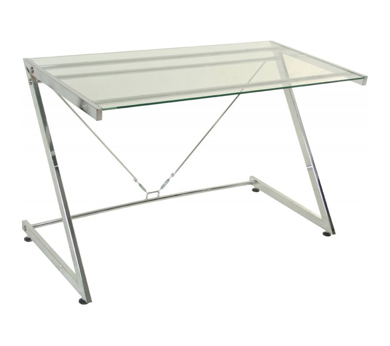 Bureau Chic En Métal Avec Plateaux En Verre élégant