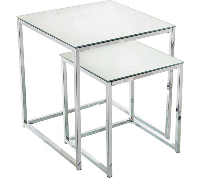 Table Gigogne Élégance Métal Et Verre Pour Salon